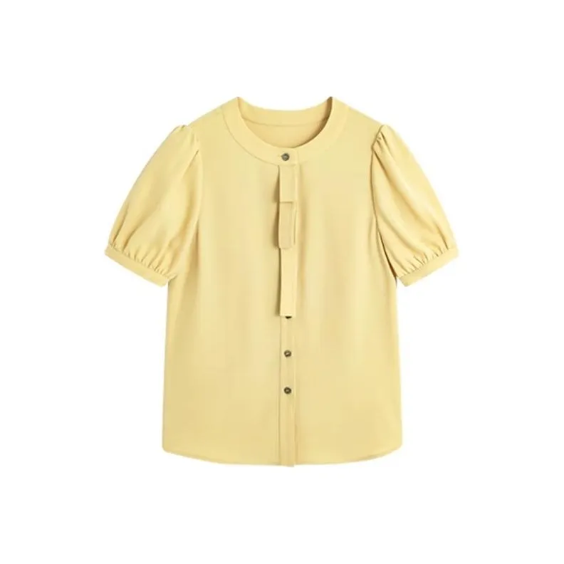 Famanxuan Shirt Women's Light Ginger Yellow-0