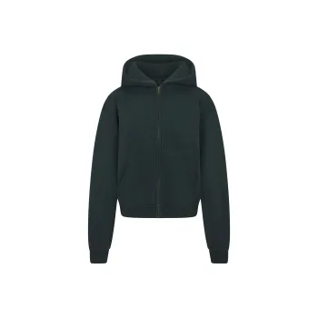 SKIMS FW24 VINTAGE FLEECE ZIP UP HOODIE Sweatshirt Women's CYPRESS/Cypress Green
