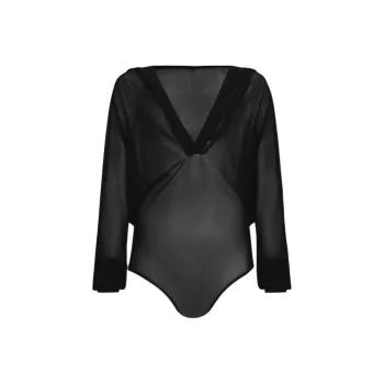 Alaia Fine Knitted Hooded Bodysuit