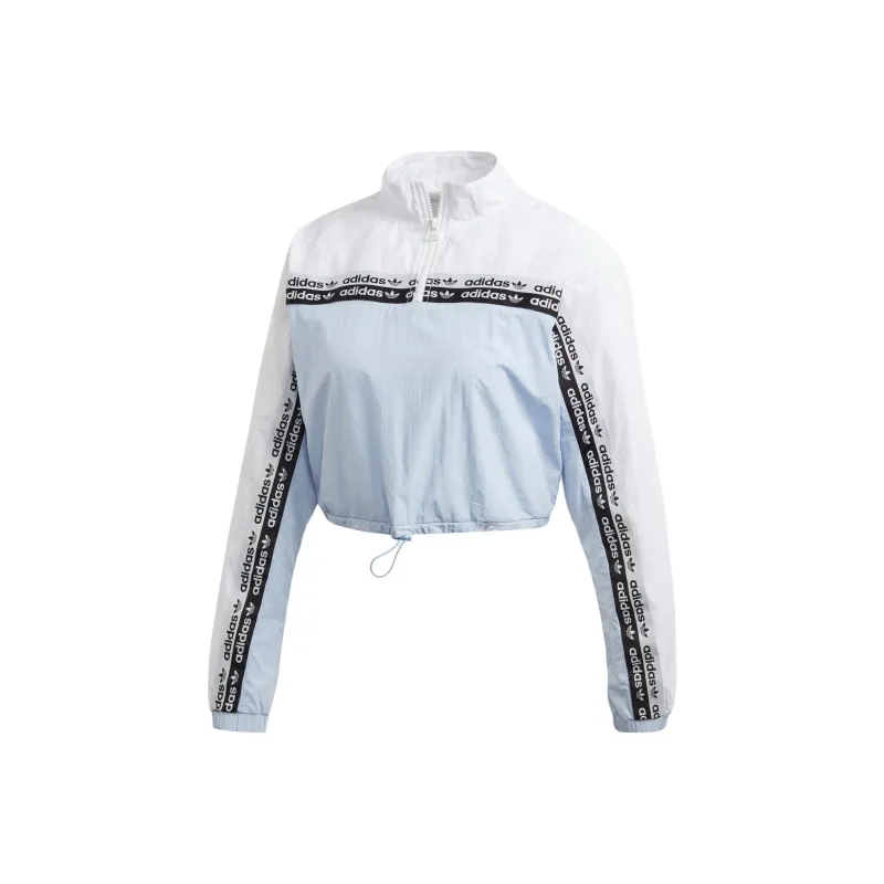 Adidas Originals Cropped Hoodie Sweatshirt Women's Blue-0
