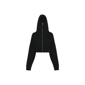 Entire Studios Cropped Full Zip Hoodie 'Soot'