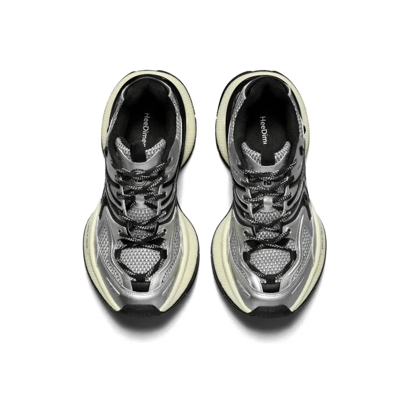 HeeDimensional Lightweight, Abrasion Resistant, Slip Resistant Height Increasing Mat Low Top Chunky Sneakers Unisex-3