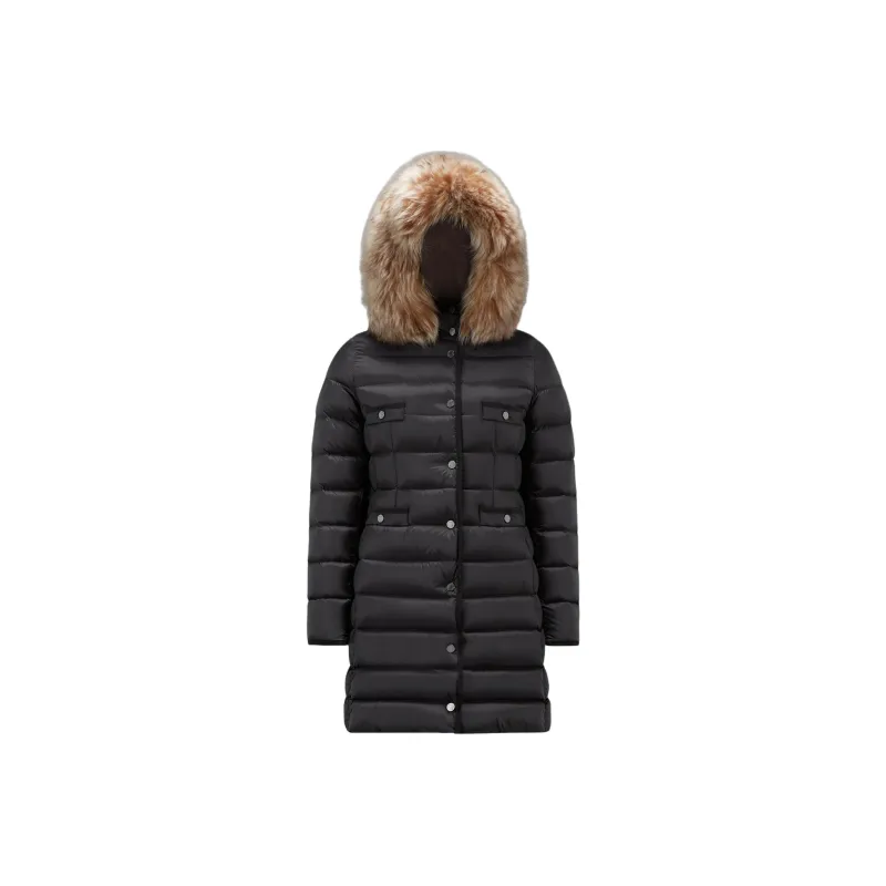 Moncler Shearling trim Hooded Quilted Coat-0