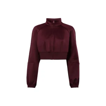 Reebok Logo-embroidered Cropped Track Jacket
