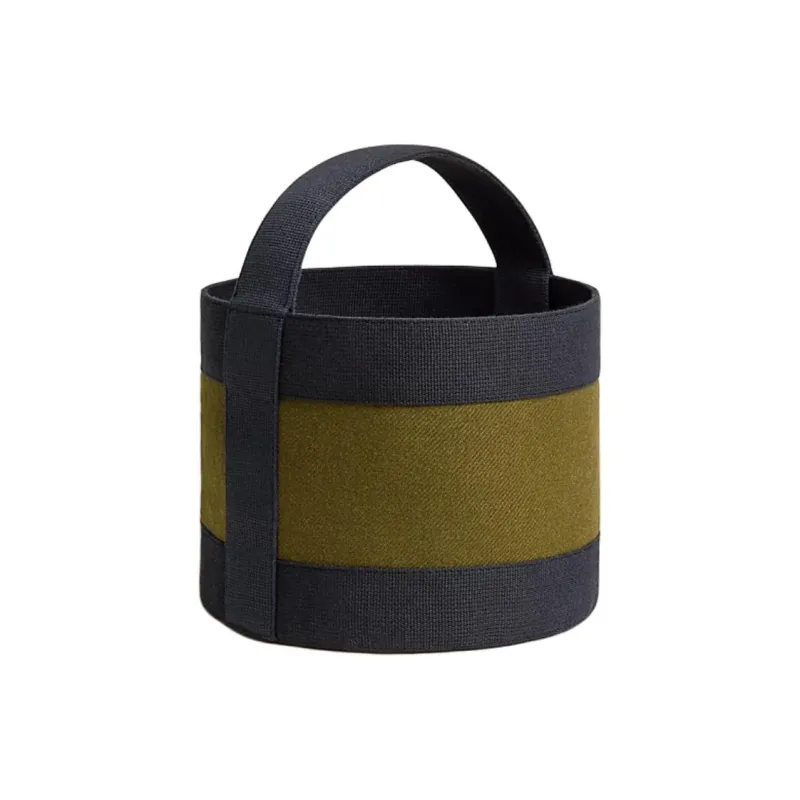 HERMES Wool Bucket Handbag Small Size Women's Blue & Green-1