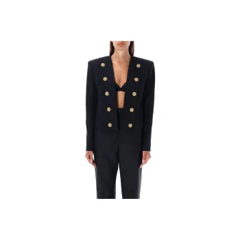 BALMAIN Button Embellished Collarless Jacket