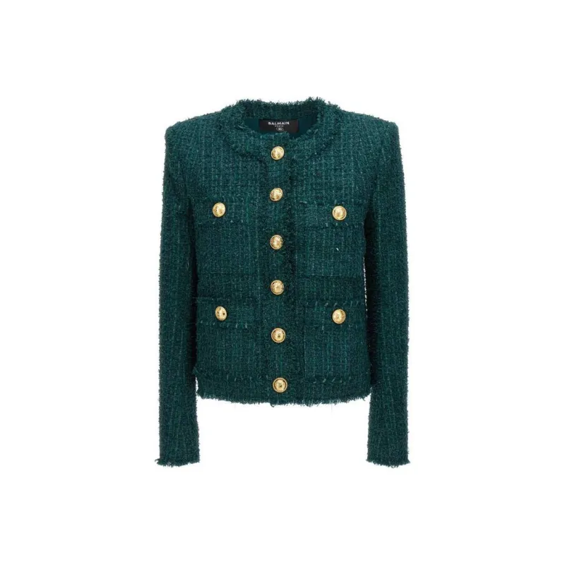BALMAIN Cropped Tweed Jacket-0