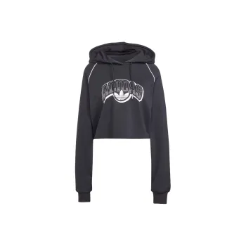 Adidas Originals Cropped Hoodie Sweatshirt Women's Black