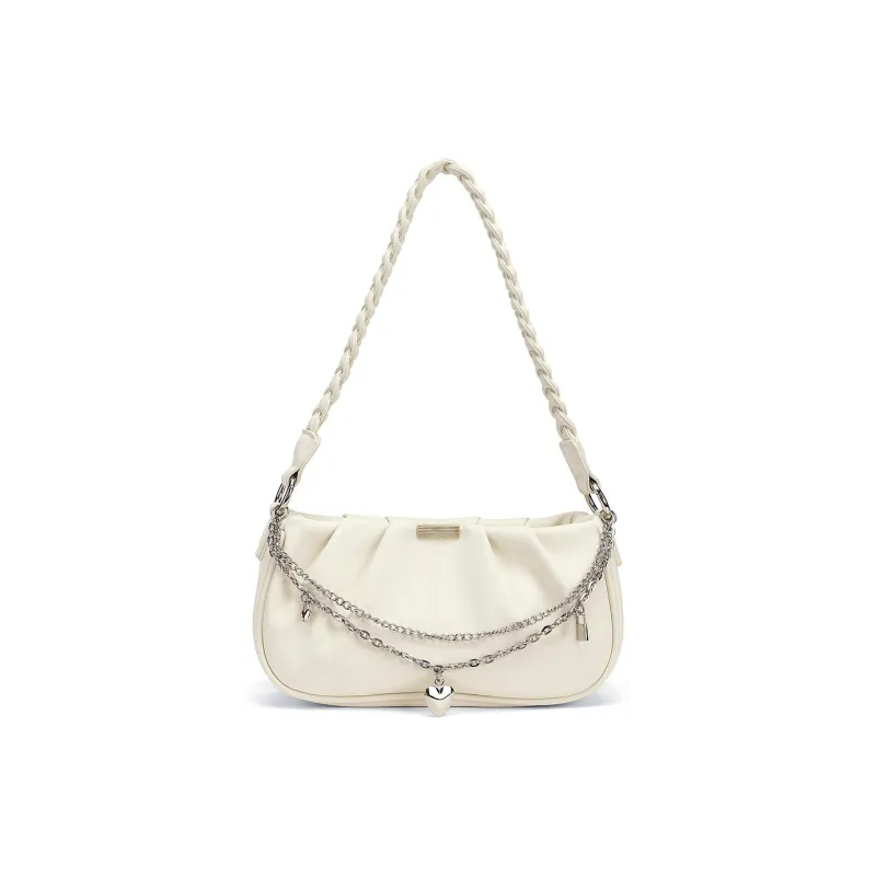 CORALDAISY Synthetic Leather Crossbody Bag, Shoulder Bag Regular Women's Crescent White-1