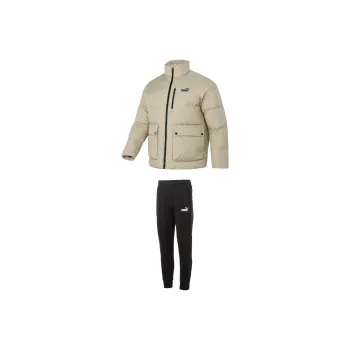 PUMA Casual Sportswear Men Set Brown Down Jacket+Black Pants