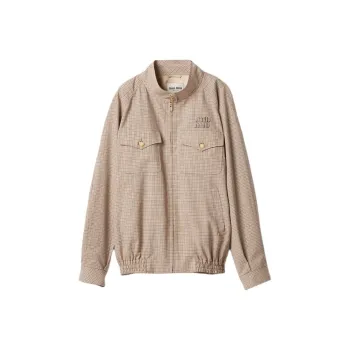 MIU MIU Jackets Coats Women's Lime Gray Stone