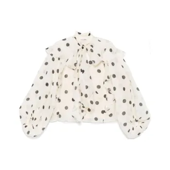 Zimmermann Mock Neck Ruffle Shirt