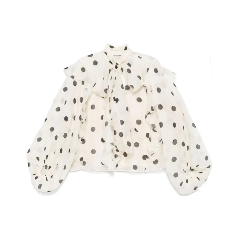 Zimmermann Mock Neck Ruffle Shirt-0