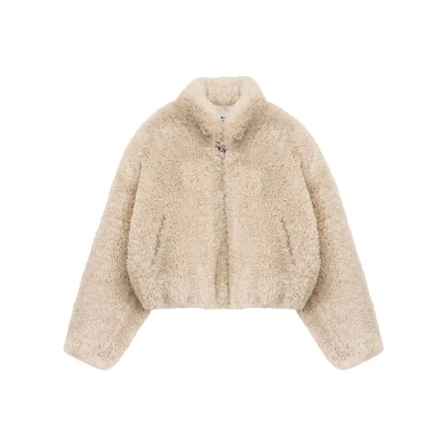 ISABEL MARANT ETOILE Dulce Floral Printed Knot Detailed Mini Dress Anasta Faux fur Jacket