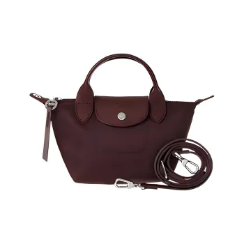 LONGCHAMP Le Pliage Néo Fabric Dumpling Bag Handbag, Shoulder Bag Mini Women's Dark Red