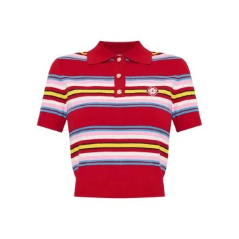 CASABLANCA Striped Polo Top