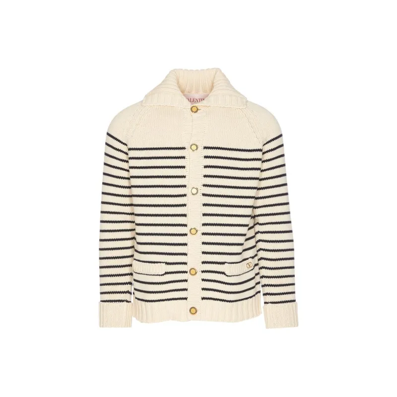 Valentino Striped Knit Cardigan-0