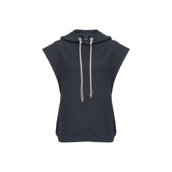 PINKO Crystal embellished Sleeveless Cotton Hoodie