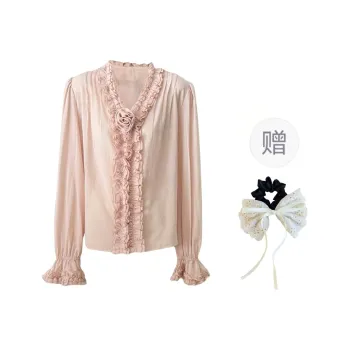 PAVEA Shirts Women's Pink+Hair Tie Comes With
