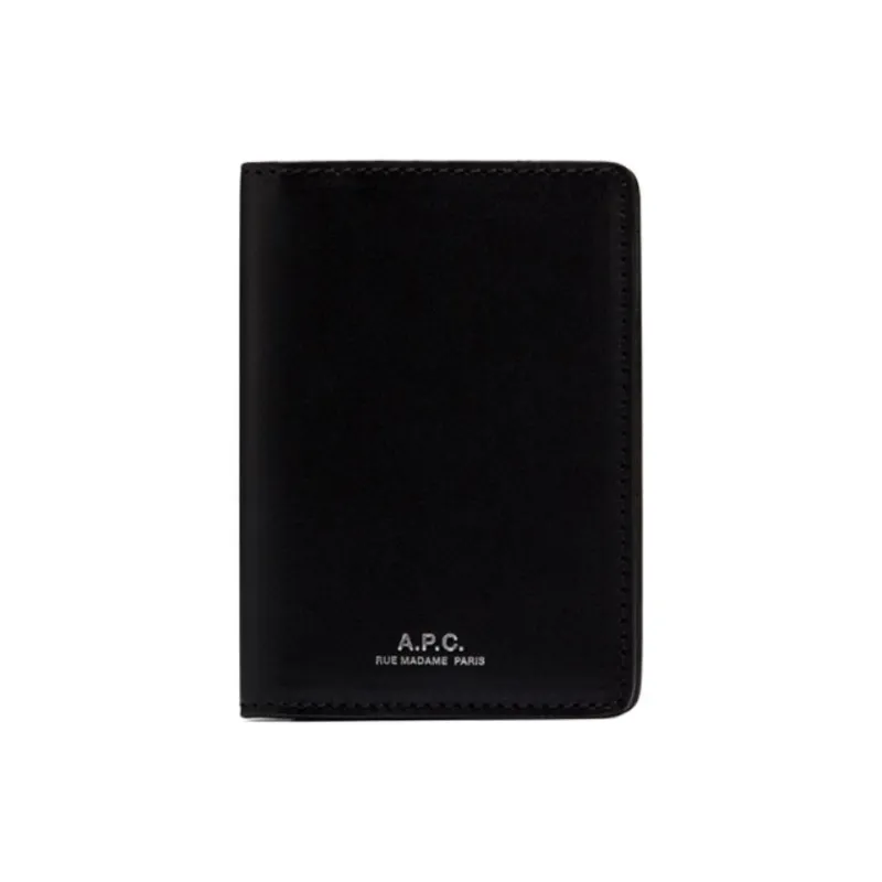 A.P.C Cow Leather Wallet Unisex Black-0