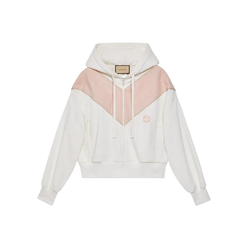 GUCCI Logo Embroidered Jersey Hoodie-0