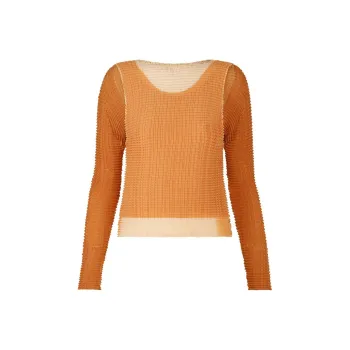 ISSEY MIYAKE Knitwear Women's New Winter Brown