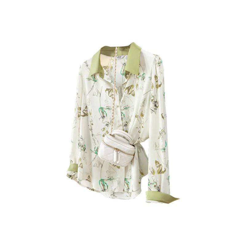 TOUCH Shirt Women's Beige Green-0