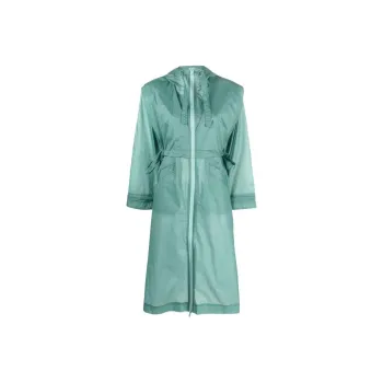 GANNI Oversized Zipper Logo-print Hooded Coat