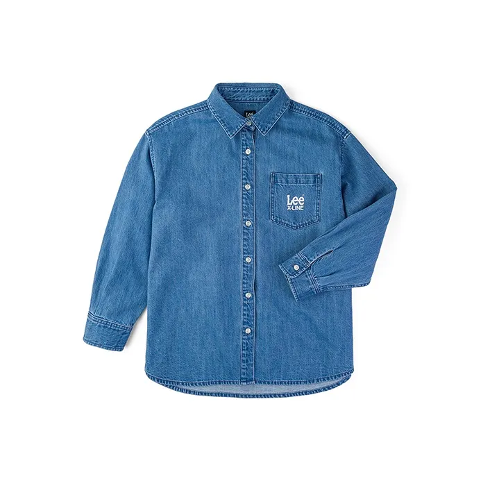 Lee Shirts Women's Medium Light Blue-0