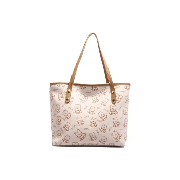 Single Warehouse PU Tote Bag, Shopping Bag, Shoulder Bag Women's White/Pink/Brown/Black