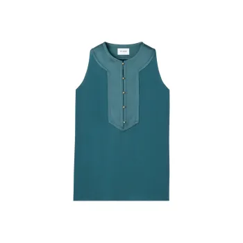 St. John Silk Crepe De Chine Vest