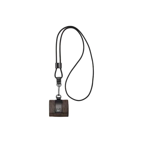 MICHAEL KORS Hudson Canvas With Artificial Leather Earphone Case Men's Brown & Black