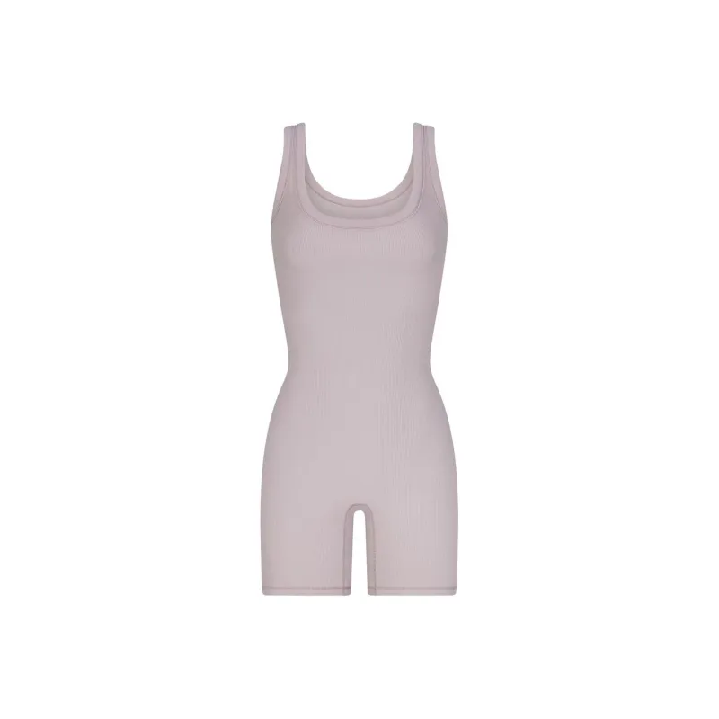 SKIMS SS24 Summer Collection Cotton Rib Onesie Jumpsuit Women's OYSTER/Oyster-0