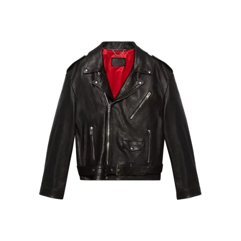 GUCCI Leather Biker Jacket-0