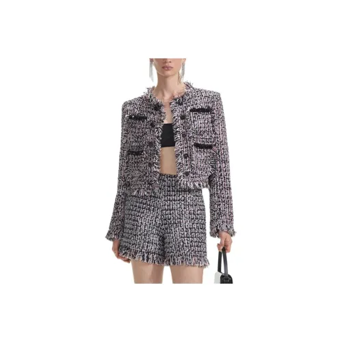 Self portrait Jackets & Coats Women's Black Plaid