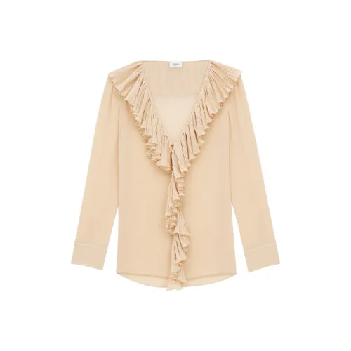 SAINT LAURENT Pleated Ruffle Blouse