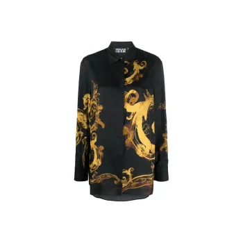 VERSACE JEANS COUTURE Chain Couture print Satin Shirt