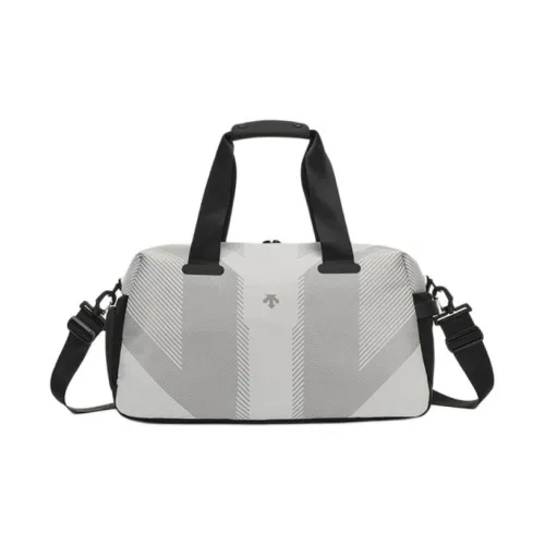 DESCENTE TRAINING Jacquard Fabric Gym Bag, One Shoulder Handbag Men's Gray