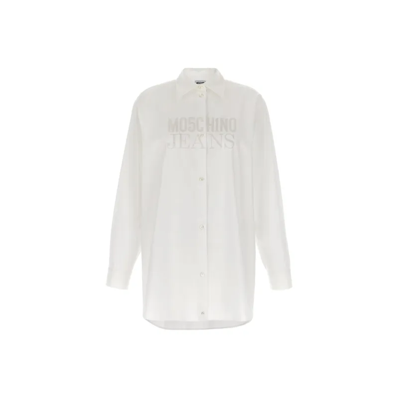 MOSCHINO Logo Printed Poplin Shirt-0