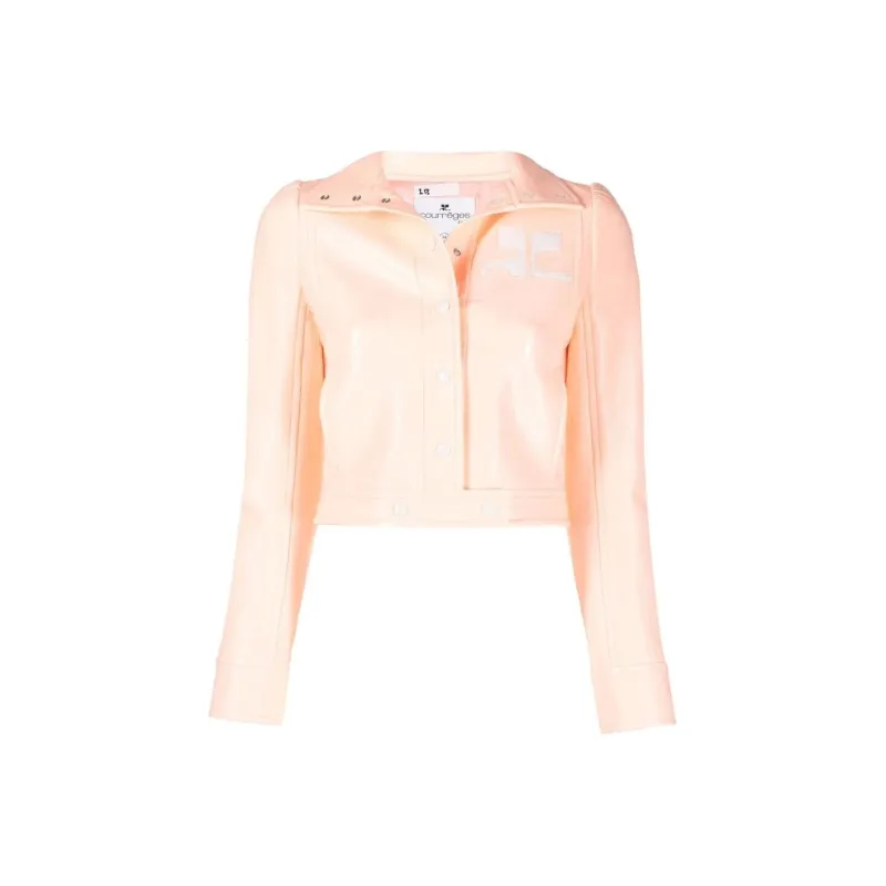 COURREGES Iconic Vinyl Jacket 'Bleached Orange'-0