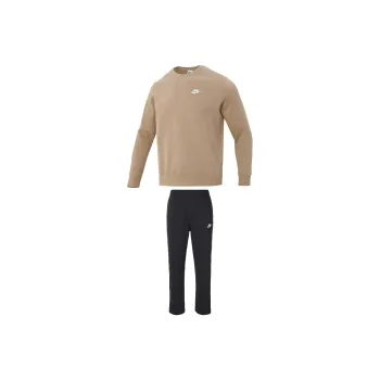 Nike Casual Sportswear Men Clothing Set Brown Top+Black Pants