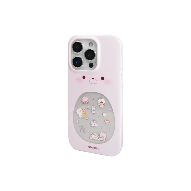 Wei Xin Acrylic Material Pink Cartoon Rabbit Phone Cases Compatible With IPhone 16/15 Pro Max/Apple 13/14 Pro/Max-2