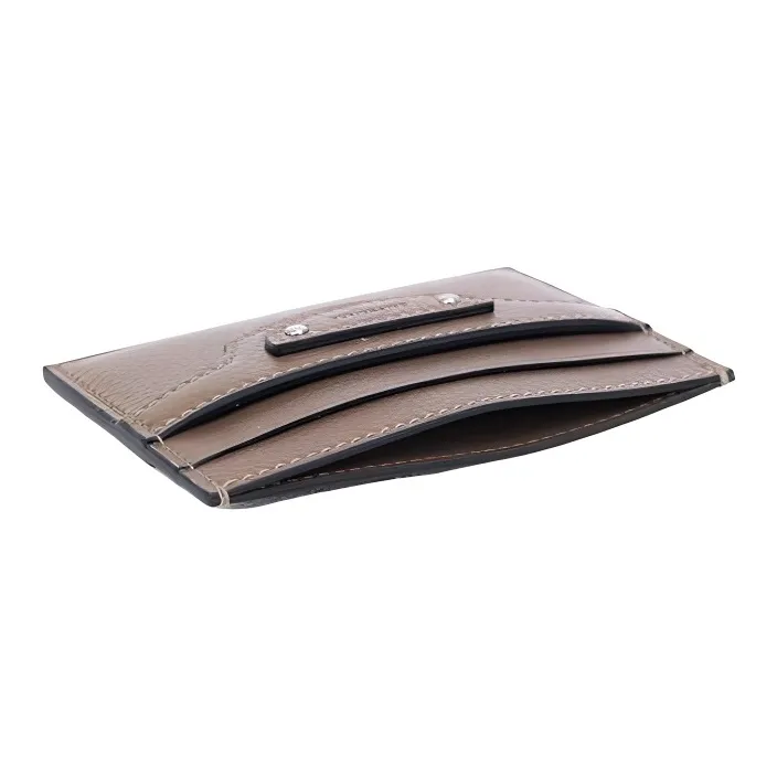 Balenciaga Grain Calfskin Card Holder, Crossbody Bag Unisex Brown-2