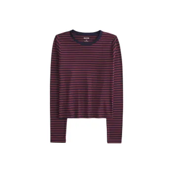 Hollister Regular T-Shirt Women's Red Stripes