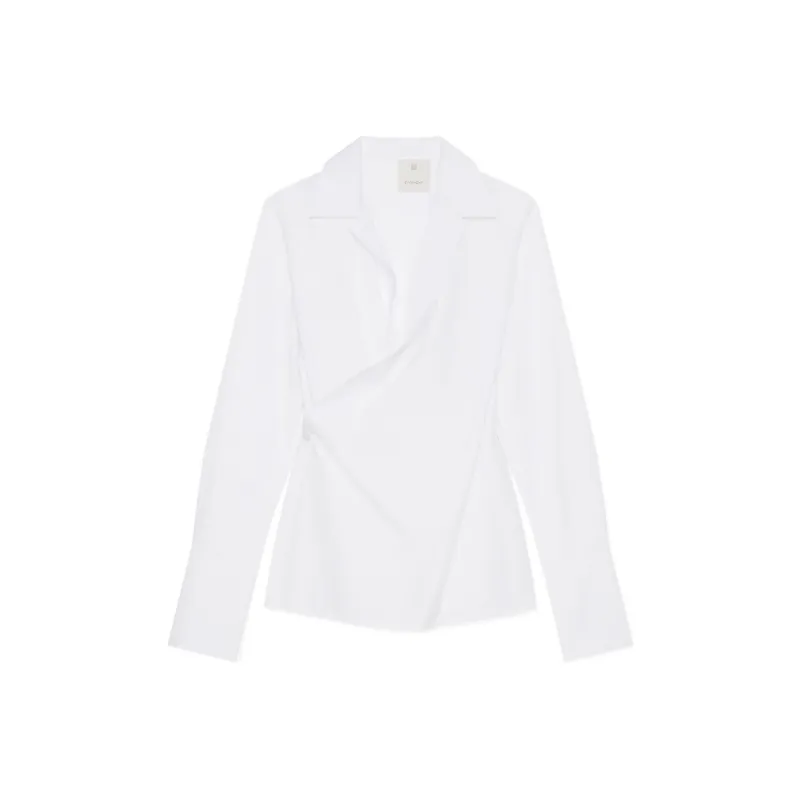 Givenchy Wrapped Poplin Long Sleeve Shirt-0