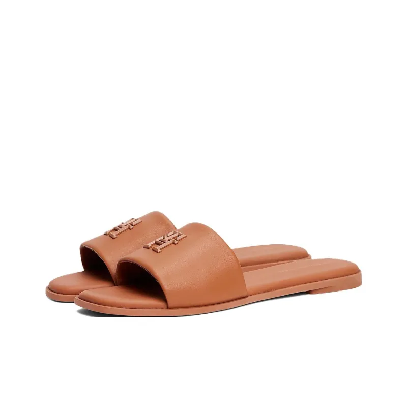 Tommy Hilfiger TH Monogram Slide Slippers Women's Brown-2