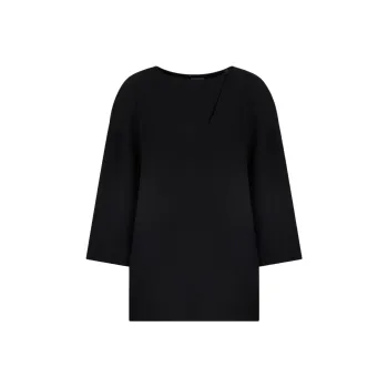 EMPORIO ARMANI Keyhole Neck Side Slit Blouse