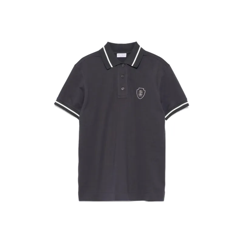 Brunello Cucinelli Logo appliqué Polo Shirt-0