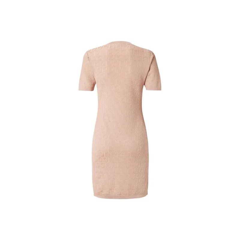 FENDI SS25 Short Sleeved Dress Women's Pink-1