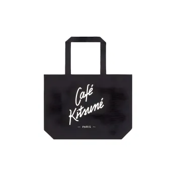 Maison Kitsune Cotton Tote Bag, Shopping Bag, Handbag Regular Unisex Black